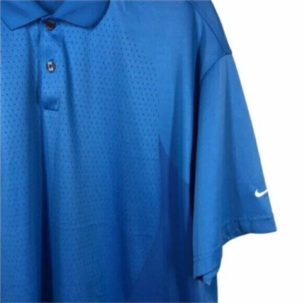 Nike | Dri-Fit Blue Two Button Placket Golf Shirt Size XL